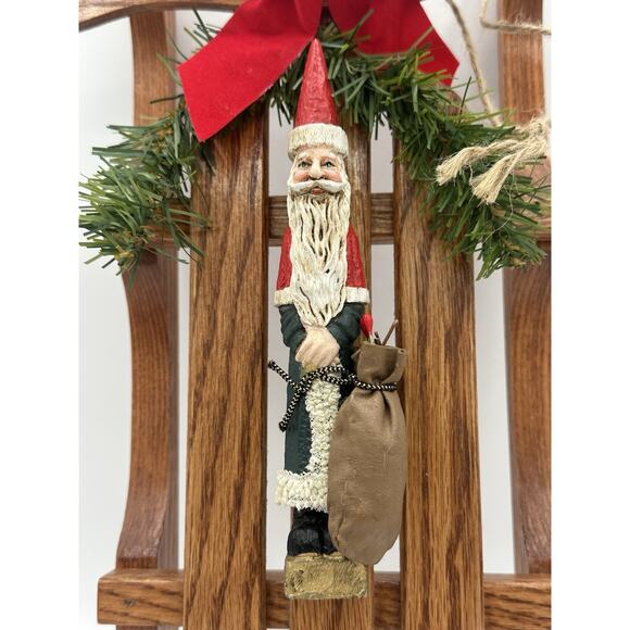 Vintage Merry Christmas Wood Sled Hand Painted 18 X 6.5 Decor Country Cottage - Picture 6 of 6